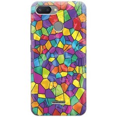 GOSSO Ультратонкий силиконовый чехол-накладка для Xiaomi Redmi 6 с принтом "Яркая мозаика"