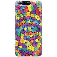 GOSSO Ультратонкий силиконовый чехол-накладка для Honor 9 с принтом "Яркая мозаика"