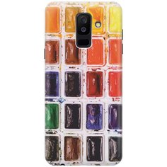 GOSSO Ультратонкий силиконовый чехол-накладка для Samsung Galaxy A6 Plus (2018) с принтом "Палитра красок"