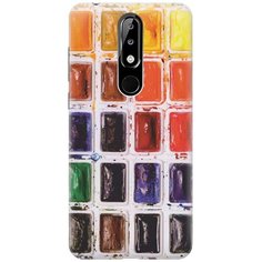 GOSSO Ультратонкий силиконовый чехол-накладка для Nokia 5.1 Plus / X5 (2018) с принтом "Палитра красок"