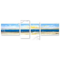 Модульная картина на холсте "Морская абстракция" 150x47 см Modulka.Ru