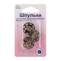 Шпульки для швейных машин марки BERNINA, 8 отверстий на корпусе HEMLINE 3 шпули ( 120.12 )