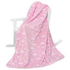 Плед BabyNice MICRO FLANNEL 3D."Облака", 150 х 200, розовый