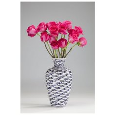 KARE Design Ваза Fischschwarm, коллекция "Стая Рыб" 19*34,3*19, Фарфор, Белый, Синий