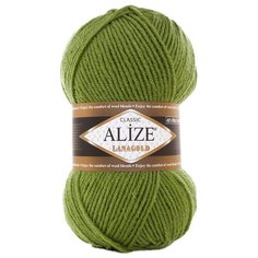 Пряжа Alize LanaGold (485 зеленый) 5 шт.