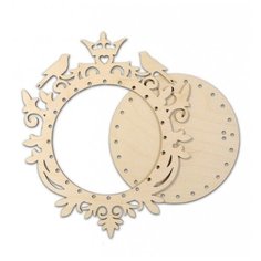 Набор Рамка деревянная круглая. Птички 23х22 (13х13) Овен 1209-РД