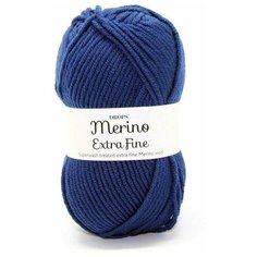 Пряжа DROPS Merino Extra Fine, цвет Dark/ темн.синий, 4 моток