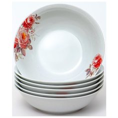 Набор салатников 1300мл ФИОНА РОЗЭ 6 предметов, 129-20052-6, OLAFF