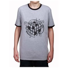 "Футболка мужская с манжетами "" Кубик Рубика"", серая, размер 48 КУЯКЪ