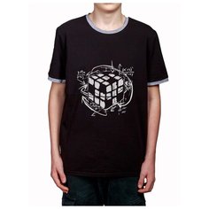 "Футболка мужская с манжетами "" Кубик Рубика"", черная, размер 58-60 КУЯКЪ