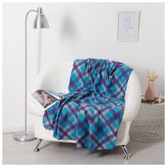 Плед Belezza Бриз, 120*150 см, голубой, флис, 190 г/м2, полиэстер 100%