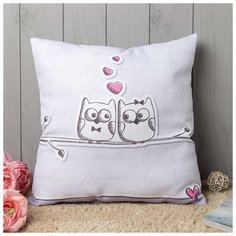 Подушка декоративная Сирень "Ты моя половинка", 40*40 см, габардин