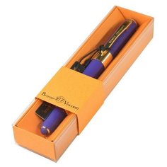 Ручка в футляре "MONACO" шариковая 0.5 ММ, СИНЯЯ (сине-фиолетовый корпус, оранжевая коробка) Bruno Visconti