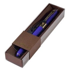Ручка в футляре "MONACO" шариковая 0.5 ММ, СИНЯЯ (сине-фиолетовый корпус, коричневая коробка) Bruno Visconti