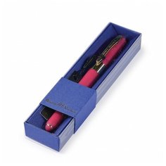 Ручка в футляре "MONACO" шариковая 0.5 ММ, СИНЯЯ (малиновый корпус, синяя коробка) Bruno Visconti