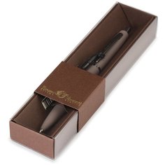 Ручка в футляре "SAN REMO" АВТОМАТИЧЕСКАЯ 1,0 ММ, СИНЯЯ (серый корпус, коричневая коробка) Bruno Visconti