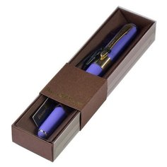 Ручка в футляре "MONACO" шариковая 0.5 ММ, СИНЯЯ (лиловый корпус, коричневая коробка) Bruno Visconti