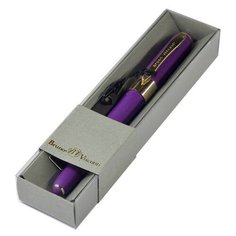 Ручка в футляре "MONACO" шариковая 0.5 ММ, СИНЯЯ (фиолетовый корпус, серая коробка) Bruno Visconti