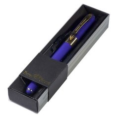 Ручка в футляре "MONACO" шариковая 0.5 ММ, СИНЯЯ (сине-фиолетовый корпус, черная коробка) Bruno Visconti