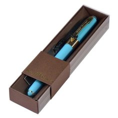 Ручка в футляре "MONACO" шариковая 0.5 ММ, СИНЯЯ (небесно-голубой корпус, коричневая коробка) Bruno Visconti