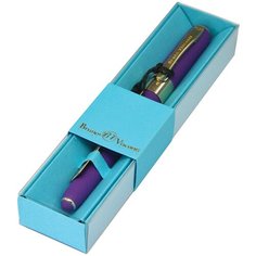 Ручка в футляре "MONACO" шариковая 0.5 ММ, СИНЯЯ (фиолетовый корпус, голубая коробка) Bruno Visconti