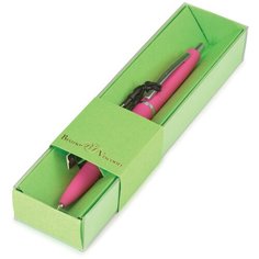 Ручка в футляре "SAN REMO" АВТОМАТИЧЕСКАЯ 1,0 ММ, СИНЯЯ (корпус фуксия, салатовая коробка) Bruno Visconti