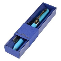 Ручка в футляре "MONACO" шариковая 0.5 ММ, СИНЯЯ (небесно-голубой корпус, синяя коробка) Bruno Visconti