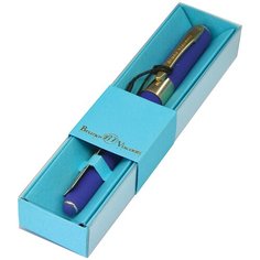 Ручка в футляре "MONACO" шариковая 0.5 ММ, СИНЯЯ (сине-фиолетовый корпус, голубая коробка) Bruno Visconti