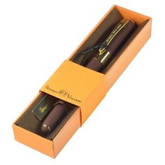 Ручка в футляре "MONACO" шариковая 0.5 ММ, СИНЯЯ (коричневый корпус, оранжевая коробка) Bruno Visconti