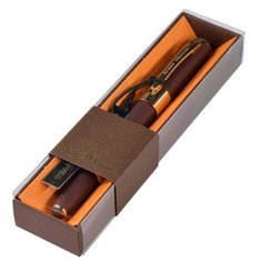 Ручка в футляре "MONACO" шариковая 0.5 ММ, СИНЯЯ (коричневый корпус, коричневая коробка) Bruno Visconti