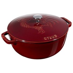 Кокот Staub "Петух", 24 см, 3,6 л, гранатовый 11752487