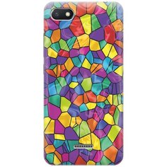 GOSSO Ультратонкий силиконовый чехол-накладка для Xiaomi Redmi 6A с принтом "Яркая мозаика"
