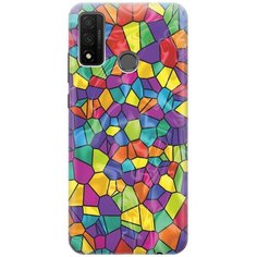 Cиликоновый чехол на Huawei P Smart 2020 / Хуавей П Смарт 2020 с принтом "Яркая мозаика" Gosso