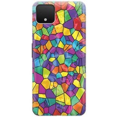 Cиликоновый чехол на Google Pixel 4 / Гугл Пиксель 4 с принтом "Яркая мозаика" Gosso