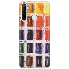 Cиликоновый чехол на realme 5 / 6i / C3 / Рилми 5 / 6 ай / С3 с принтом "Палитра красок" Gosso
