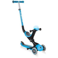 Детский самокат-беговел GLOBBER Go Up Deluxe Play Lights, голубой