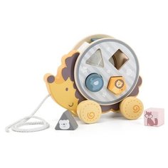 Каталка-игрушка Viga Ежик (44025) желтый/серый