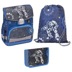 Belmil Ранец Click Robot с наполнением (405-45/863/SET), синий/серый