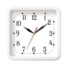 Часы настенные TROYKA 81810835, квадрат, белые, белая рамка, 26х26х3,5 см 452283 Тройка