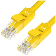 Патч-корд 2м для подключения к интернету GCR LSZH кат5e ethernet high speed 1 Гбит/с RJ45M малодымный желтый