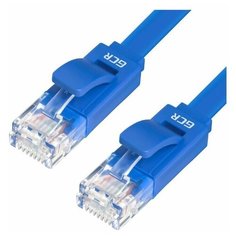 Плоский LAN patch cord GCR сетевой кабель патч корд UTP CAT 5е RJ 45 для Ethernet cable роутер smart TV 0.15м синий