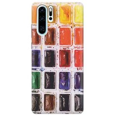 Ультратонкий силиконовый чехол-накладка для Huawei P30 Pro с принтом "Палитра красок" Gosso