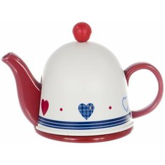 Чайник заварочный с фильтром Home style "СЕРДЕЧКИ" (красные и синие) 450 мл Elrington