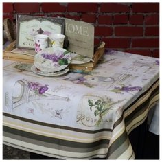 Дизайнерская скатерть Парижский беж 150 х 240 см Myatashop