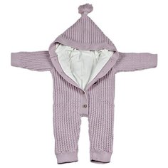 Комбинезон для новорожденных АЙШАХ-KIDS с капюшоном , подкладкой Х/Б, сиреневый, размер 62 (24)