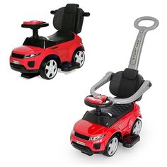 Каталка-пушкар с родительской ручкой, со светом и звуком, красная Best Like