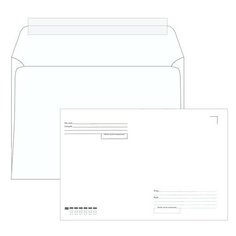 Конверты С4 (229х324 мм), отрывная полоса, "Куда-Кому", 100 г/м2, КОМПЛЕКТ 500 шт. 124399 Ряжская печатная фабрика