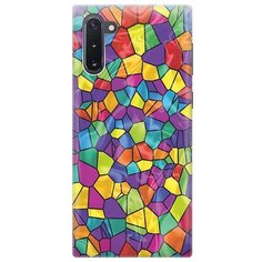 Ультратонкий силиконовый чехол-накладка для Samsung Galaxy Note 10 с принтом "Яркая мозаика" Gosso