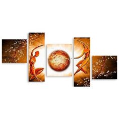 Модульная картина на холсте "Огненный круг" 120x60 см Modulka.Ru