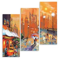 Модульная картина на холсте "Дождливый день" 90x96 см Modulka.Ru
